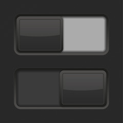 Toggle switch buttons. Black interface elements