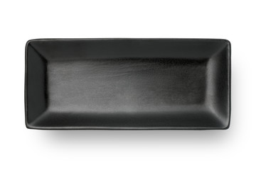 Empty rectangular plate isolated on white background. Top view.