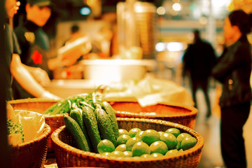 Fresh vegetables in the street store