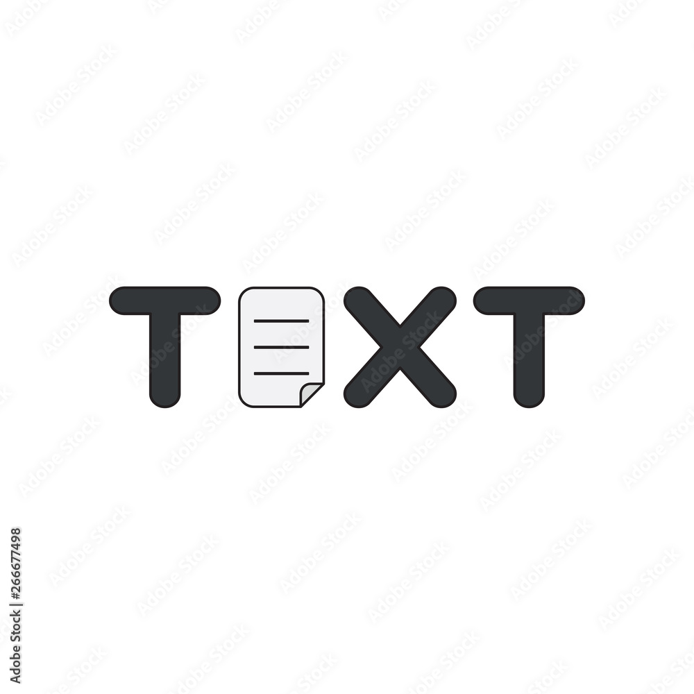 Poster vector icon concept of text word with written paper.