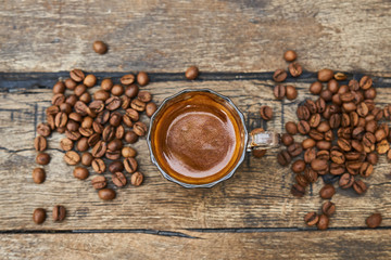 Espresso coffee and coffee beans
