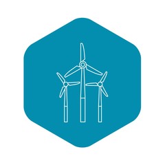 Windmill icon. Outline illustration of windmill vector icon for web