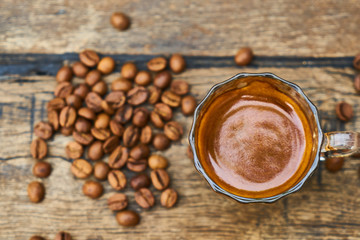 Espresso coffee and coffee beans