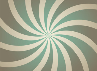 Sunlight retro faded spiral grunge background. shining brown and green color burst background.