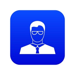 Teacher icon digital blue for any design isolated on white vector illustration