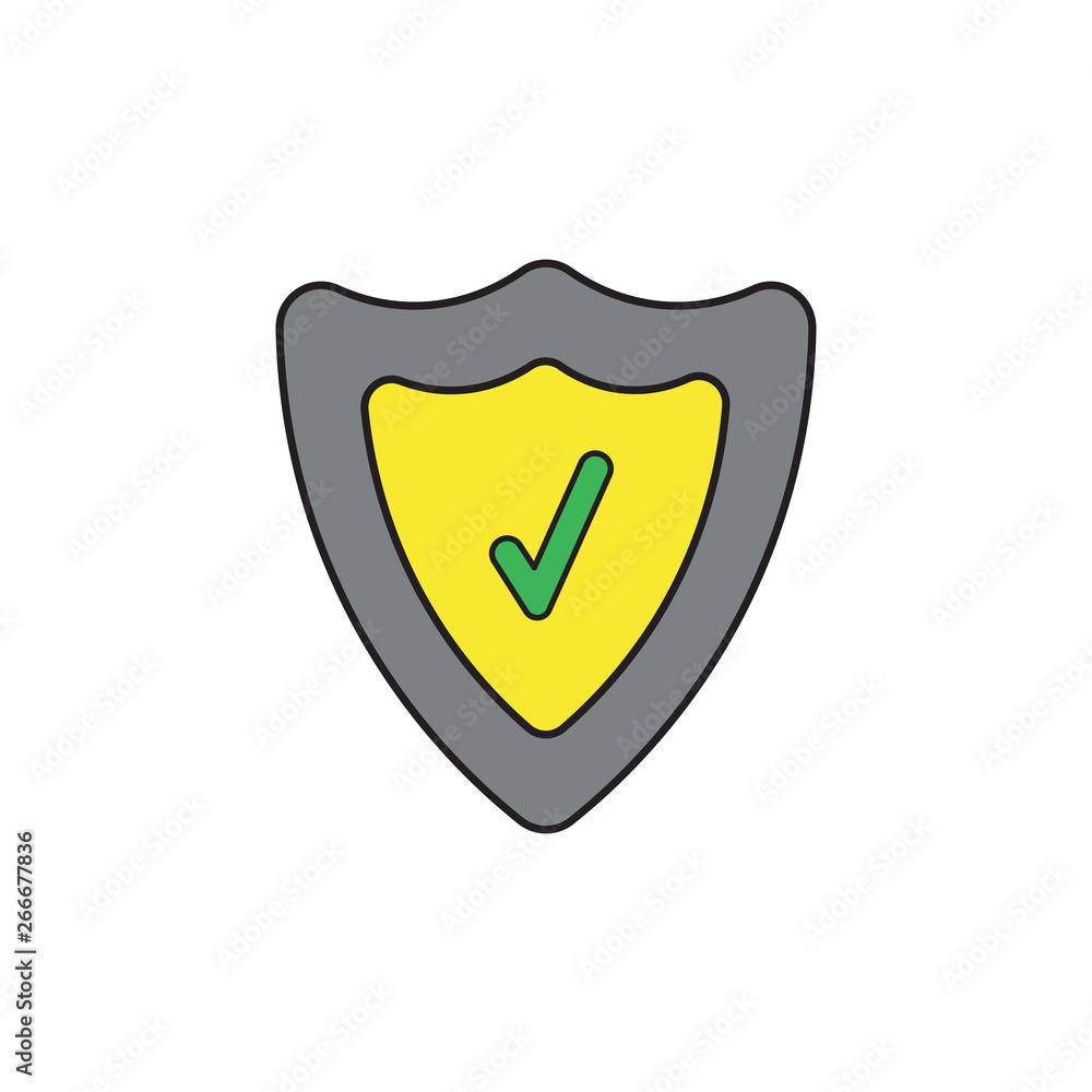 Aufkleber vector icon concept of shield guard with check mark.