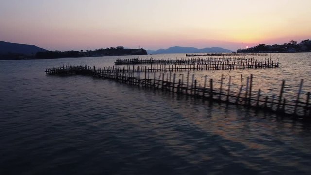 a sunset view of the sea, sacheon sil-an sunset, Korea