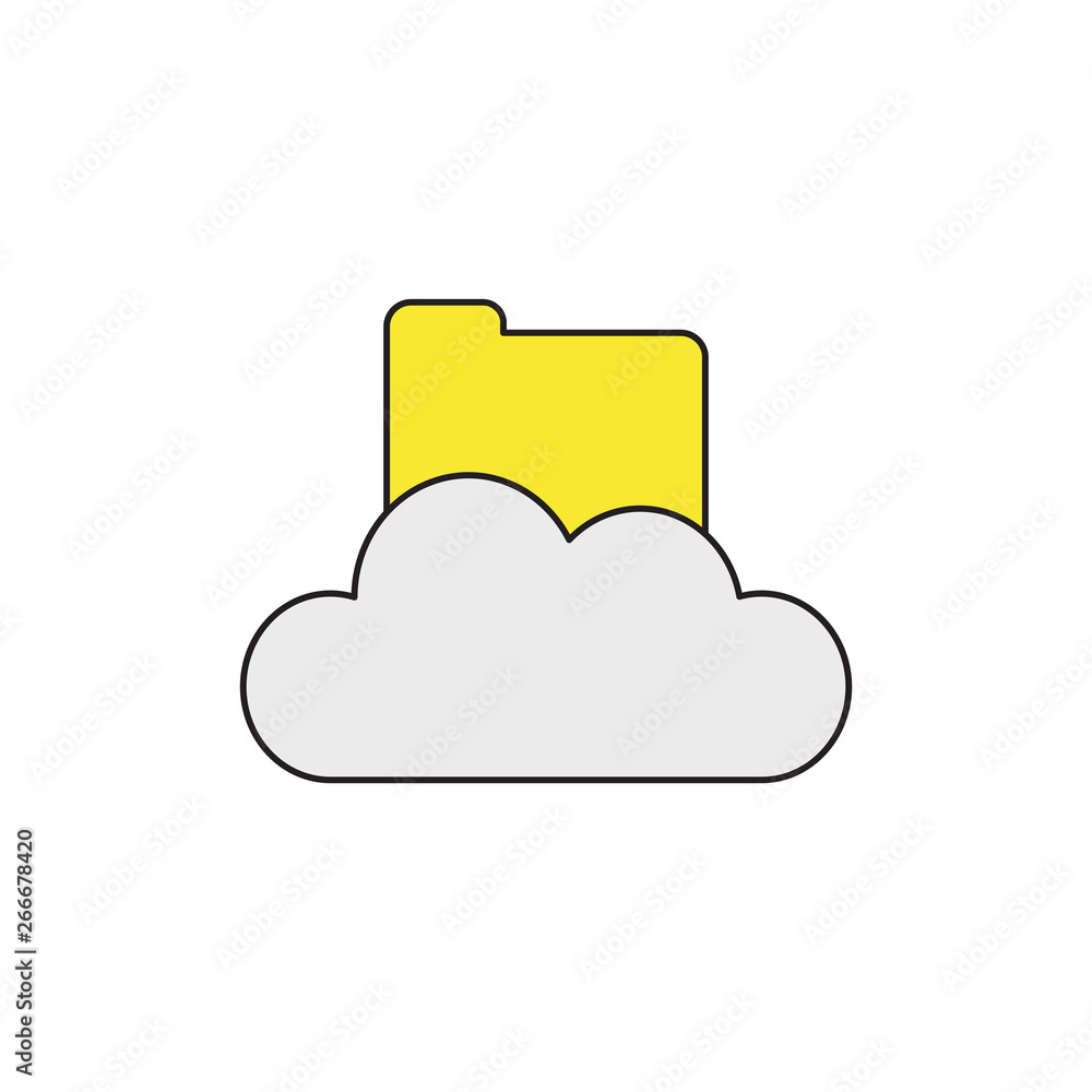 Poster vector icon concept of closed file folder on cloud.