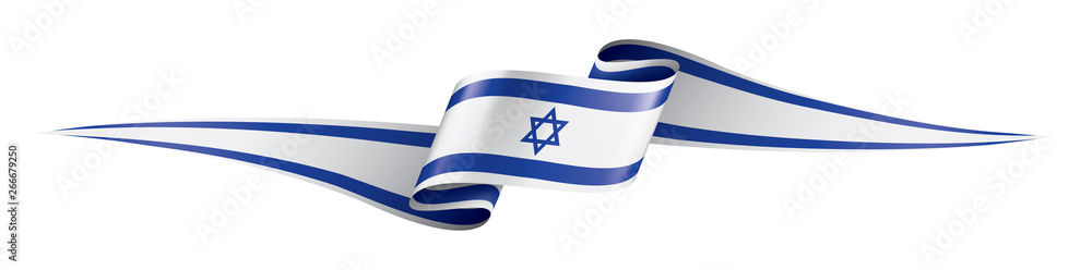 Sticker israel flag, vector illustration on a white background