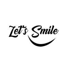 Let's Smile. Hand drawn typography poster. T shirt hand lettered calligraphic design. Inspirational vector illustration - Vector