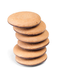 Group of round biscuit cookies