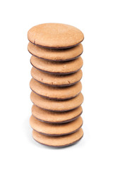 Group of round biscuit cookies