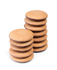Group of round biscuit cookies