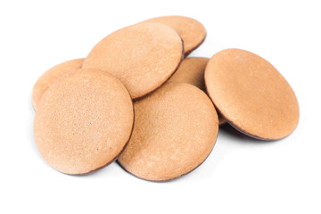 Group of round biscuit cookies