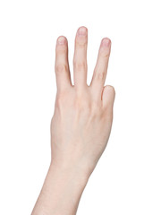 Obraz premium Male hand finger number