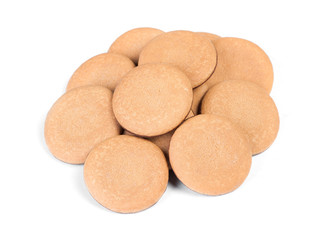 Group of round biscuit cookies