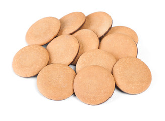 Fototapeta na wymiar Group of round biscuit cookies
