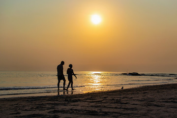Fototapeta premium Morning light at Hua Hin beach..