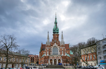 Fototapeta premium Dramatic view of St. Joseph Church in Podgorze, Krakow, Poland