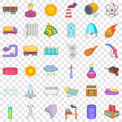 Atomic energy icons set. Cartoon style of 36 atomic energy vector icons for web for any design