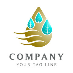 Water drop logo template falls for health