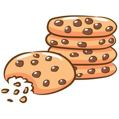 chocolate cookie isolated on white background