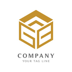 Fancy logo template letters G and B