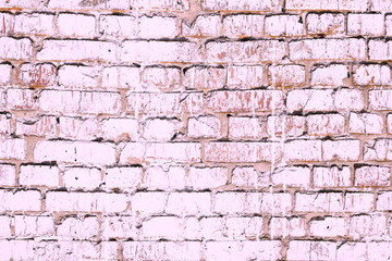 Unusual bright saturated abstract purple background from old brick wall in retro style