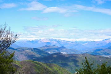 Obraz premium Vista mozzafiato dalla vetta del Monte Generoso, escursioni e viaggi in Svizzera