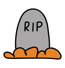 Graveyard, doodle design vector