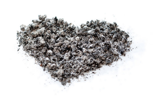 Tobacco Ash Is Scattered In The Form Of A Stylized Heart