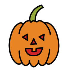 Halloween pumpkin, doodle design vector