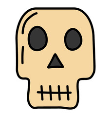 A human skull, doodle design icon