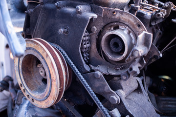 Parts of used cars sitting in junkyard