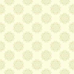 Floral background. Olive green seamless pattern