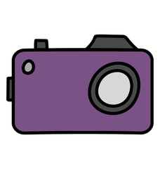 A photographic camera doodle design icon