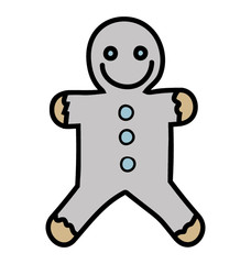 Ginger bread, doodle design vector