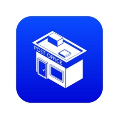 Post office icon blue vector isolated on white background