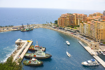 View on Fontvieille and Monaco Harbor