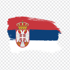 Flag Serbia from brush strokes.  Flag  Serbiaon transparent background for your web site design, logo, app, UI. Stock vector. Vector illustration EPS10.