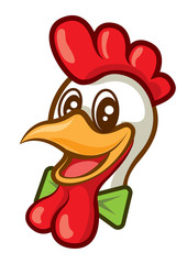 Cartoon Chicken head character - vector