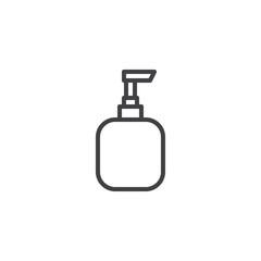 Cosmetics dispenser bottle line icon. linear style sign for mobile concept and web design. Liquid soap bottle outline vector icon. Symbol, logo illustration. Pixel perfect vector graphics