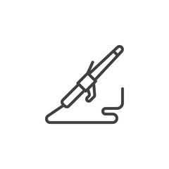 Hair curlers iron line icon. linear style sign for mobile concept and web design. Electric hair curler outline vector icon. Symbol, logo illustration. Pixel perfect vector graphics