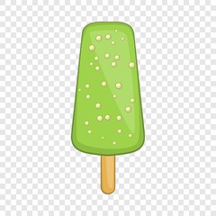 Green ice cream icon. Cartoon illustration of ice cream vector icon for web design