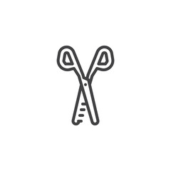 Haircut thinning scissors line icon. linear style sign for mobile concept and web design. Barber scissors outline vector icon. Symbol, logo illustration. Pixel perfect vector graphics