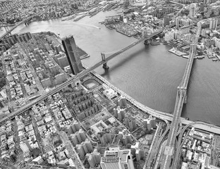 Fototapety  Brooklyn i Manhattan Bridges, widok z lotu ptaka na Nowy Jork