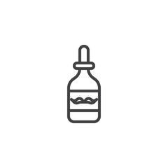 Mustache care bottle line icon. linear style sign for mobile concept and web design. mustache cosmetics outline vector icon. Symbol, logo illustration. Pixel perfect vector graphics