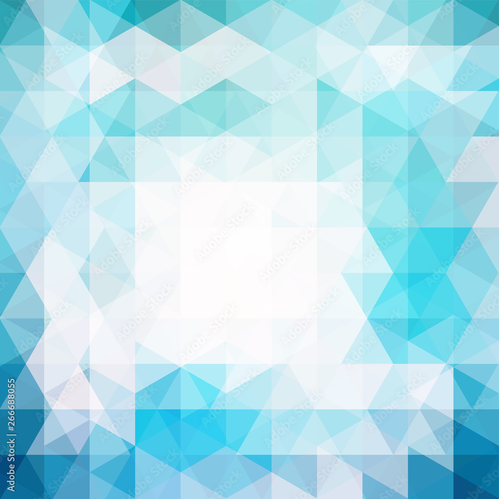 Poster background of blue, white geometric shapes. abstract triangle geometrical background. mosaic pattern