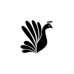 Beautiful Peacock icon Isolated On White Background