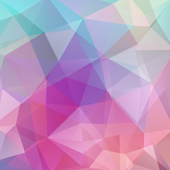 Geometric pattern, polygon triangles vector background in pink, blue  tones. Illustration pattern